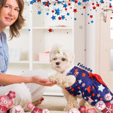 Frienda 6 Pack Valentines Day Dog Costume St. Patrick's Independence Day Christmas Halloween Thanksgiving Dress Bow Puppy Pack Girl Cat Birthday American Flag Dog(S (3-5lbs))
