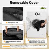 GGIB Calming Dog Bed Fluffy Plush Dog Mat for Furniture Protector with Removable Washable Cover for Large Medium Small Dogs and Cats (Extra Large (53x39.3x6), Black)