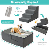 YENING Large Dog Stairs for High Beds - 24 Inches Tall Extra Wide Pet Steps for Large Dogs to Get on Bed 4 Deep Step for Couch