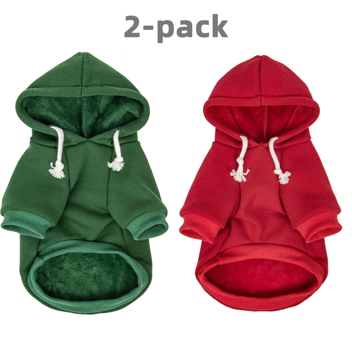 2-Pack Dog Hooded Sweaters & Jackets - Soft Dog Clothes Hoodie for Small/Medium/Large Dogs & Cats | All-Season Comfort & Fit, Stylish Pet Shirts Apparel & Accessories (Wine red, Dark Green, X-Large)