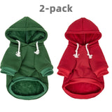 2-Pack Dog Hooded Sweaters & Jackets - Soft Dog Clothes Hoodie for Small/Medium/Large Dogs & Cats | All-Season Comfort & Fit, Stylish Pet Shirts Apparel & Accessories (Wine red, Dark Green, X-Large)