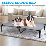 Heeyoo Elevated Dog Bed, Cooling Raised Pet Cot with Chew Proof Washable Breathable Mesh and Metal Frame, Portable Dog Cot Bed with No-Slip Feet for Outdoor or Indoor Use