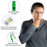 MIDELONG 6 pcs Emergency Whistle with Key Chain, Aluminum Extra Loud Safety Survival Whistle Keychain for Outdoor Sports Camping Hiking Boating Hunting, 6 Colors