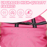PUPTECK Dog Raincoat with Hood & Harness Built-in, Waterproof Dog Rain Jacket Slicker Poncho Reflective Vest Clothes for Rainy Snowy Winter Cold Days, Fuschia M