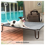 pettycare Outdoor Elevated Dog Bed Cot, Raised Dog Cots Beds, No Screws, Stable Frame & Durable Supportive Teslin Recyclable Mesh, Breathable, Indoor and Outside Pet Beds, Fits up to 40 lbs