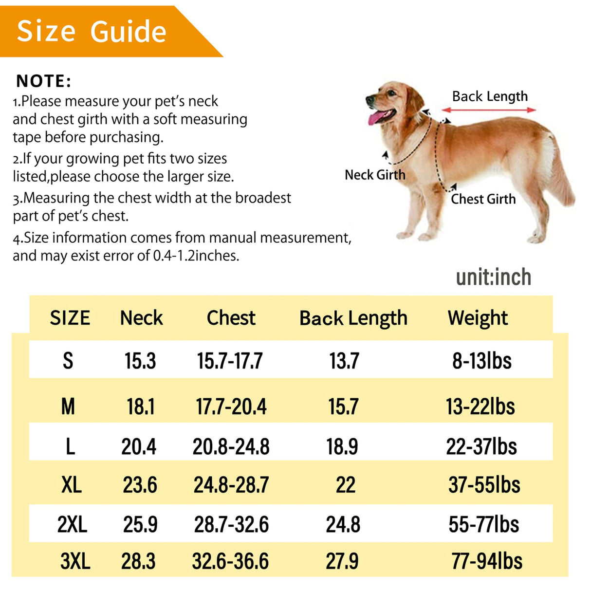 MAMORE Dog Raincoat, Waterproof Rain Jacket for Small Medium Large Dogs, Windproof Reflective Adjustable Breathable Pet Rain Coat with Storage Pocket and Leash Holes (Mineral Yellow, Medium)