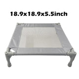 Pozico Elevated Pet Bed with Breathable Mesh for Small Cat and Dog, Raised Cooling Pet Cot for Puppy and Kitty, 18.9x18.9 inch (Gray Bed)