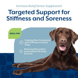 NaturVet Soreness Relief Senior Supplements for Dogs, Hickory Smoked Bacon Flavor, 60 Chewable Tablets