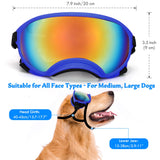 Large Dog Sunglasses Dog Goggles Pet Glasses Pet Eyewear with Adjustable Strap,Glasses for Medium Large Dog Swimming Skating Glasses UV Proof Windproof Dustproof