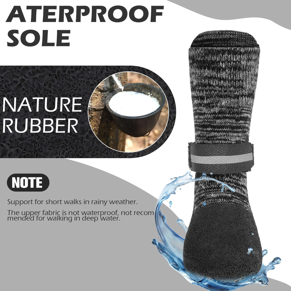 EXPAWLORER Anti Slip Dog Socks to Prevent Licking Paws, Shoes for Winter Snow, Boots & Paw Protectors with Grippers, Waterproof Booties for Hardwood Floors for Small Medium Large Senior Dogs Black S