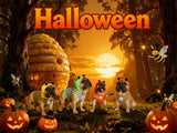 iChoue French Bulldog Bee Honeybee Bumblebee Caterpillar Insect Halloween Costumes Hoodies Sleeveless Clothes Outfits Cosplay Shirts for Dogs Frenchie Pug Boston - Red Yellow, Medium
