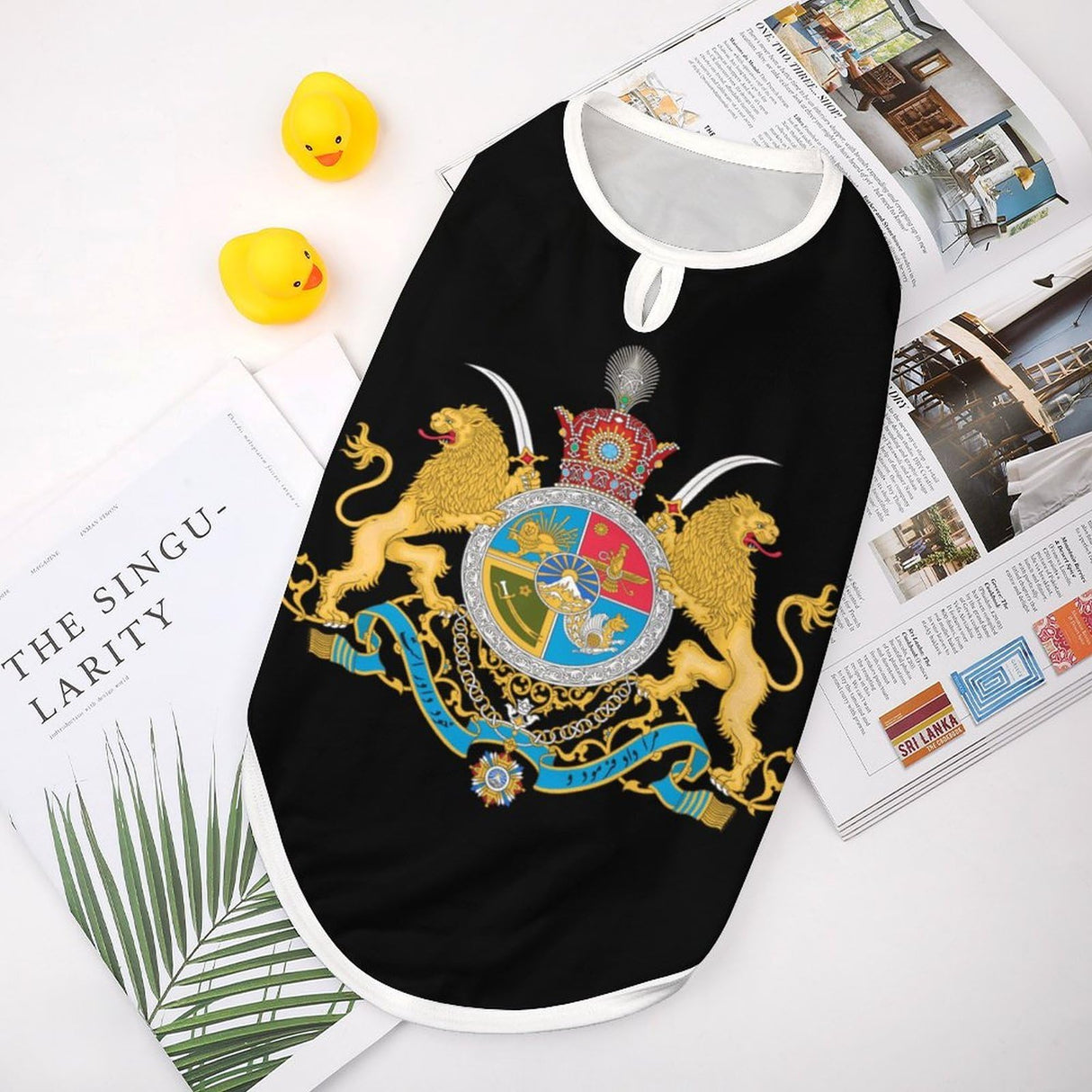 Imperial Coat of Arms of Iran Funny Dog Shirts Pet Sleeveless Clothes Puppy Cat Breathable T-Shirts for Small to Large