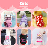 KATOLK 6 Pack Dog Clothes for Small Dogs Girl, Soft and Breathable Puppy Kitten Dog Shirts with Letters for Pet Cats, Summer Dogs' T-Shirts Apparel Sleeveless Vests for Chihuahua Yorkies (XL)