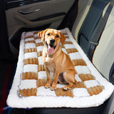 Pessbulmm Backseat Pet Bed Mat Non-Slip Dog Car Seat Cover Scratch Chew Resistant Dog Blanket for SUVs, Trucks & Sedans 23" x 51" Easy Clean Comfortable Car Travel Pet Pad, Coffee and White