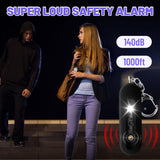 Rechargeable Personal Safety Alarm for Women - 140dB Self-Defense Security Alarm Keychain with Strobe Light, Emergency Security Alert Devices for Women Girls Kids Elderly (Black)