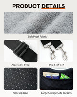 PHCOHIDO Dog Car Seats for Medium Dogs, All-Season Comfort Dog car Seat Boosters Detachable & Washable Pet Dogs Seat for Cars, SUVs, Easy to Install (Black)