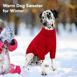 Queenmore Dog Sweaters for Large Dogs Girls Boys,Warm Pullover Extra Large Dog Sweater,Dogs Christmas Sweaters,Classic Turtleneck Thick Clothes for Extra Large Pets, Pitbull, Boxer(Red,XL)