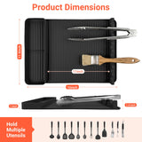 WZGUSXN 2Pack Silicone Grill Mat for Blackstone - 16x11.5 Inch Non-Slip Tool Mat with Sauce Drip Pad & Wavy Grip, Outdoor BBQ Accessories & Gifts for Men, Dad, Grilling (Black)