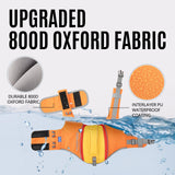 ZLX Dog Life Jacket, High Buoyancy Dog Life Vest with Secure Handle, Ripstop Lifejacket for Swimming, Boating, Water Safety, Adjustable Lightweight Floating Pet Preserver, Small, Orange