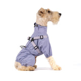 Mile High Life Waterproof Dog Raincoat, Full Coverage Small Dog Rain Coat with Harness, Adjustable 4 Legs Puppy Rain Jacket with Reflective Strip and Elastic Cuffs (Purple, XS Back Length 11.4")