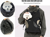 NATUYA Dog Front Carrier, Pet Carrier Front-Pack for Small Dog Puppy Cat, Travel Hiking Waterproof Lightweight Pet Bag, Padded Bottom Mat & Zip Pockets (Black)