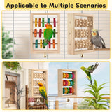 DBNESS 2Pcs Bird Toys, Hanging Parrot Chew Toy, Natural Wooden Chewing Puzzle Training Blocks Intellectual Development for Budgie, Conure, Lovebird, Cockatoo, African Grey, Amazon Parrots, Macaw