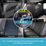 Lassie 4 in 1 Dog Floor Hammock for Crew Cab,100% Waterproof Backseat Cover Dog Seat Covers, Bench Protector for Ford F150, Chevy Silverado,GMC Sierra,Toyota Tundra,Ram 1500 Truck etc