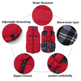 Geyecete Dog Winter Warm Coat Dogs Winter Jacket Windproof Snowproof,Pet Outdoor Jackets Dog Jacket for Small Medium Large Dogs-Red-M