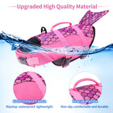 Malier Dog Life Jacket, Ripstop Dog Life Vest with High Buoyancy for Swimming Boating, High Visibility Shark Puupy Lifesaver for Small Medium Large Dogs (Pink #1, X-Large)
