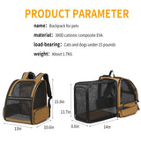 Cat Backpack，Expandable Cat Carrier Backpack, Dog Backpack Carrier and Pet Carrier Backpack, Suitable for Cats, Dogs Kitten or Small Dogs, Travel Friendly Puppy Cats Bag (Brown)