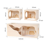 Tafit Hamster Hideout Wooden House Chamber Small Animals Pets Tunnel Exploring Toys Secret Peep Shed for Dwarf Hamsters, Syrian Hamsters, Gerbils, Hedgehogs, Rats, Mice (Living Room)
