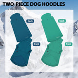 Kickred 2 Pieces Basic Cotton Dog Hoodie Sweater, Soft Pet Clothes Dog Sweatshirts, Dog Outfit Coat Pullover with Pocket and Leash Hole for Small Medium Large Dogs, Turquoise & Dark Blue (X-Large)