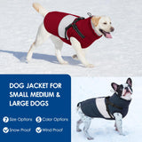 KOESON Dog Coat, Warm Dog Winter Coat for Giant Breeds, Waterproof Dogs Jacket with Harness, Reflective Pet Fleece Lined Puffer Jacket, Turtleneck & Windproof Coats for Great Dane, Golden Retriever