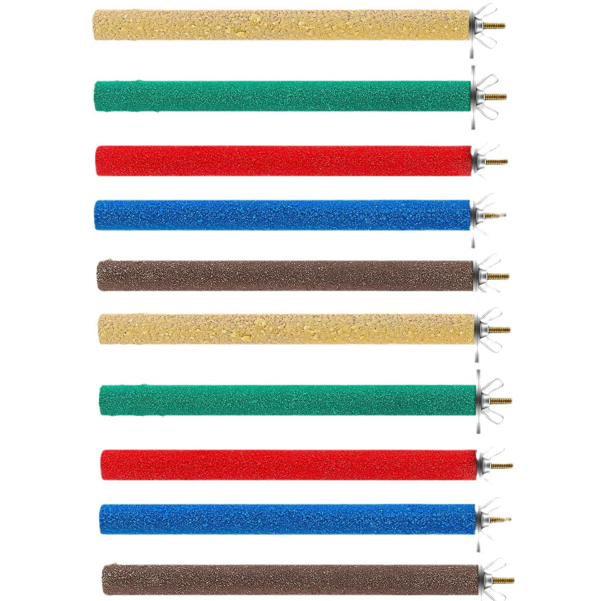 10 Pcs Parrot Perch Stand Bird Perch Stand Toy Colorful Paw Grinding Stick Cage Wooden Parakeet Perch Accessories for Cockatiels