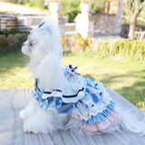 MengYu Small Dog Dress Cat Princess Costumes, Pet Birthday Clothes,Lolita Costume Dress for Puppy and Kitten，Velvet Pet Bodysuit Clothes for Daily，Anniversary，Indoor，Outdoor