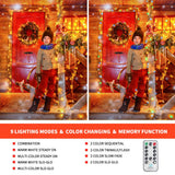 MZD8391 Color Changing Christmas String Lights Outdoor Indoor, 108FT 300 LED Warm White MultiColor Fairy Lights, END to END CONNECT, Waterproof Christmas Tree Lights Timer Remote