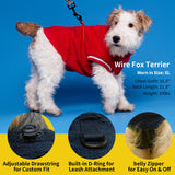 Fleece Dog Sweater for Small Dogs - Recycled Polyester Lightweight & Warm, with D-Ring, Reflective Strip & Adjustable Drawstring, Perfect for Toy Size Pups, Yorkie & Chihuahua(Red L)