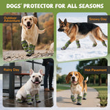 Winter Dog Snow Boots with Fleece Lining, Dog Shoes for Medium Large Size Dogs, Waterproof Dog Booties and Paw Protectors, Anti-Slip & Reflective Dog Shoes for Snow Outdoor, Hiking (Green-Size 3)