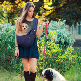 FDJASGY Small Pet Sling Carrier-Hands Free Reversible Pet Papoose Bag Tote Bag with a Pocket Safety Belt Dog Cat for Outdoor Travel Benzo Blue