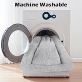 SIWA MARY Dog Bed Mat Soft Crate Pad Washable Anti-Slip Mattress for Large Medium Small Dogs and Cats Kennel Pad(40'' x 27'' Grey)