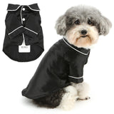 Zunea Faux Silk Dog Pajamas Shirts for Medium Size Dogs Soft Lapel Sleepwear Two-Legged Indoor Pjs Clothes T Shirt Pet Holiday Party Outfits Apparel Black 4XL