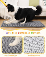 Small Dog Bed for Crate High Resilience Foam Crate Pad Mat for Medium Dogs Washable Anti-Slip,17" x 11",Dark Gray