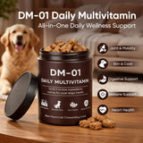 DM-01 Daily Multivitamin, Multivitamin Itch Relief Chews for Dog, Made with 12 Active Ingredients for Hip & Joint, Digestive & Boost Immunity, 60 Chew