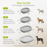 CWAWZ XL Orthopedic Dog Bed, Extra Large Dog Bed, Dog Sofa for Large Sized Dogs with Full-Surround Bolsters, Dual-Sided Dog Cooling Bed with Memory Foam, Washable Sofa with Nonslip Bottom, Light Grey