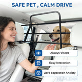 Hlplenn Adjustable Metal Dog Car Barrier, Universal Pet Divider with Steel Frame for SUV Truck Sedan & MPV, Car Dog Barrier & Back Seat Cargo Gate, Movable Panel Fits Seat Recline