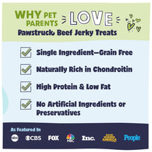 Load image into Gallery viewer, Pawstruck Premium Beef Jerky Dog Treat Chews, Medium 4"-6" Strips – Supports Hip &amp; Joint Health, Rich in Glucosamine &amp; Chondroitin, No Added Preservatives – 25 Count
