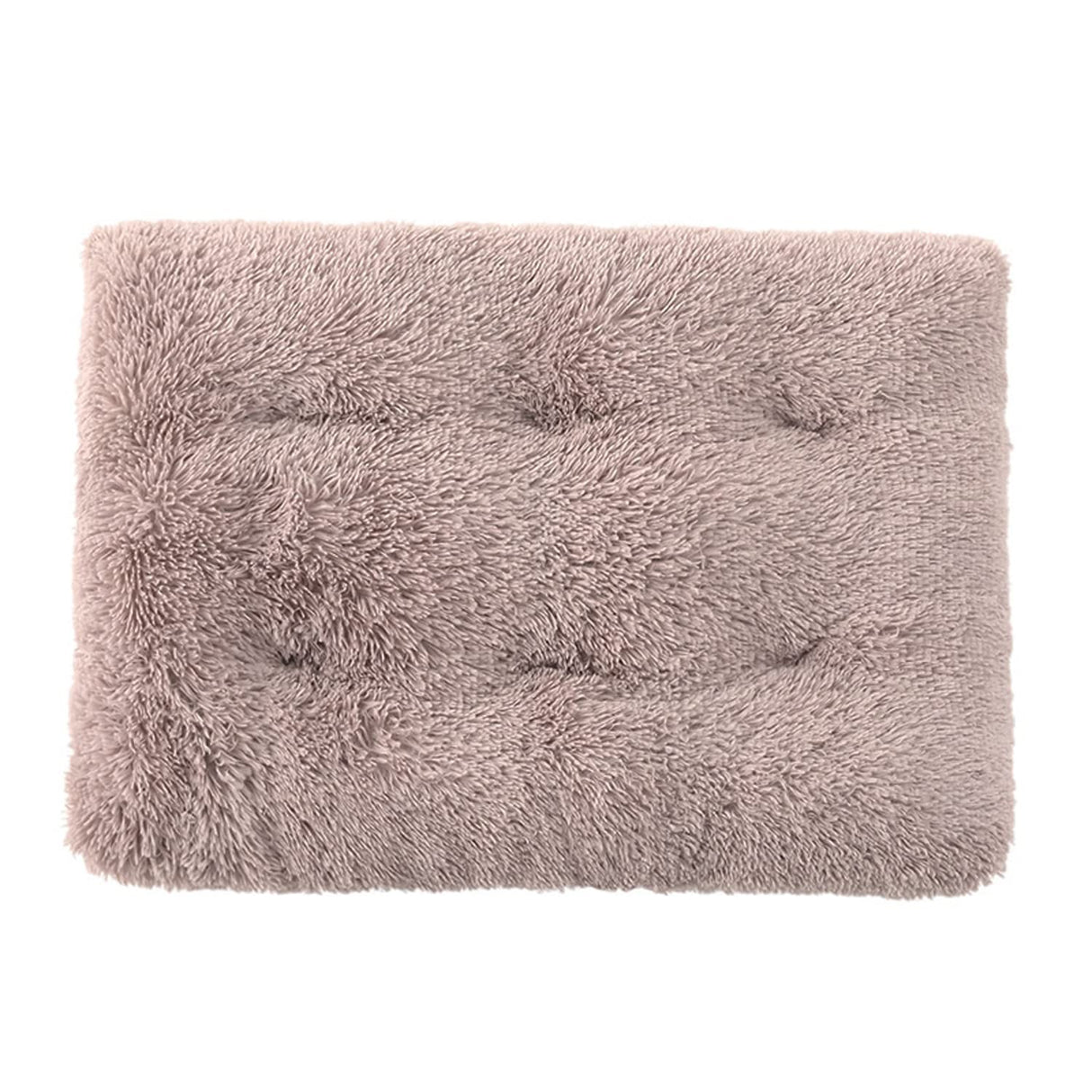 Dog Bed Plush Faux Fur Calming Pet Bed Washable Dog Crate Mat Anti Anxiety Self-Warming Dog Mats Cat Pad with Anti-Slip Backing for Large Small Medium Pet-20x15inch-Light Brown