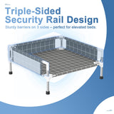 Elevated Dog Bed with 3-Sided Fence - Raised Pet Bed with Non-Slip Feet, Durable Elevated Couch for Small Dogs, Indoor/Outdoor Use with Easy-Clean Fabric
