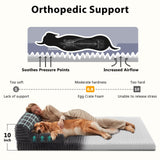 INVENHO Foldable Human Dog Bed, Orthopedic Egg-Crate Memory Foam Human Sized Dog Bed for Adult with Washable Removable Cover & Nonskid Bottom