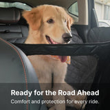 pawander Dog Car Seat Cover for Back Seat with Door Protection, Waterproof Dog Seat Hammock, Soft-Padded Pet Car Seat Cover for SUVs & Sedans (Black)